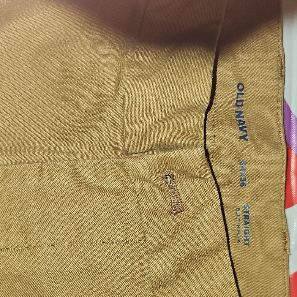 Old Navy Men's Straight Fit Pants - Tan 34 waist